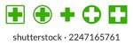 Fist aid vector icon on white background. Emergency symbol. Ambulance green sign.