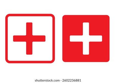 Fist aid vector icon on white background. Emergency symbol. Ambulance green sign.
