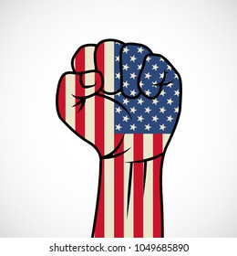 Fist with American flag