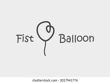 Fist and balloon logo design template