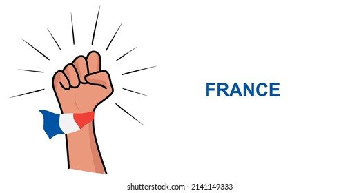 Fist banner template with France flag. Vector illustration of France flag. News banner concept with place for text