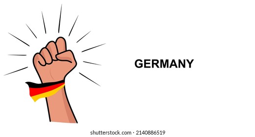 Fist Banner Template With Germany Flag. Vector Illustration Of Germany Flag. News Banner Concept With Place For Text