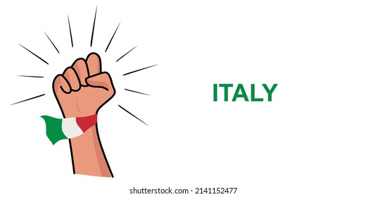 Fist banner template with Italy flag. Vector illustration of Italian flag. News banner concept with place for text