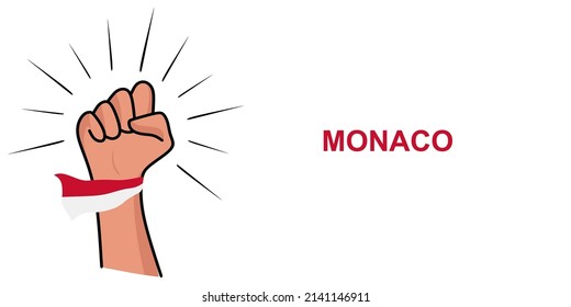 Fist banner template with Monaco flag. Vector illustration of Monaco flag. News banner concept with place for text