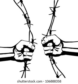 Fist and barbed wire
