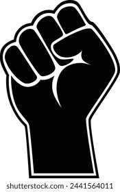 Fist black design isolated template.