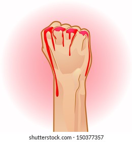 Fist with blood