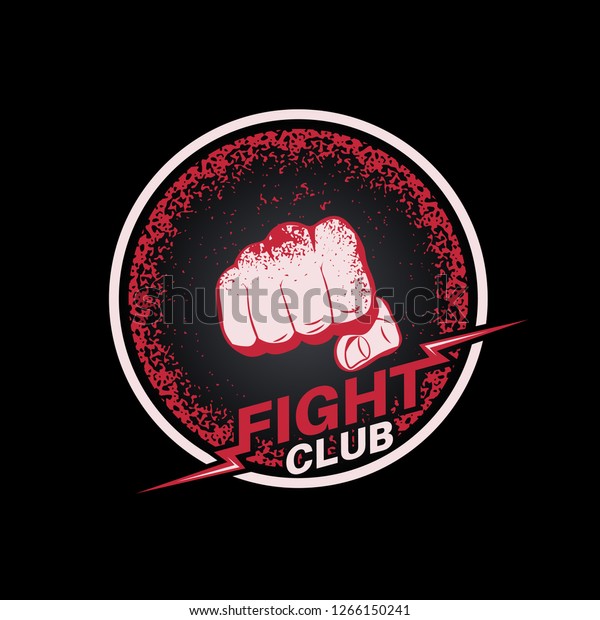 Fist Blood Spots Circle Emblem Fight Stock Vector (Royalty Free) 1266150241