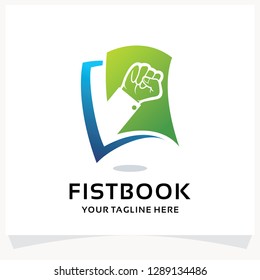 Fist Book Logo Design Template Inspiration