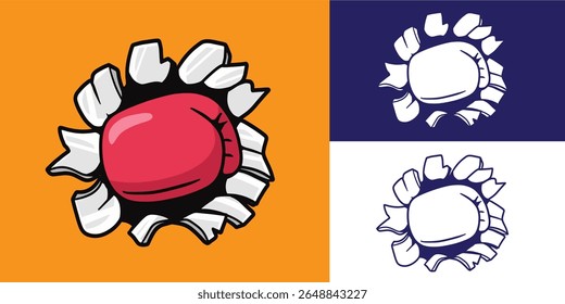 fist boxing hitting the wall illustration good for sticker, badge, logo, decals, element design, etc