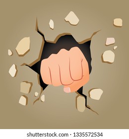 Punching Through Brick Wall Images, Stock Photos & Vectors | Shutterstock