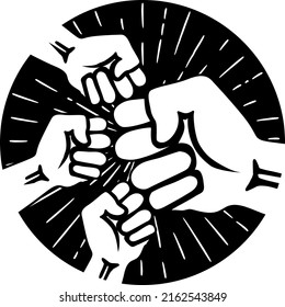 Fist bump fathers and 3 babys vector, Grandpapa and Kids fist, Dad birthday gift, Fathers day