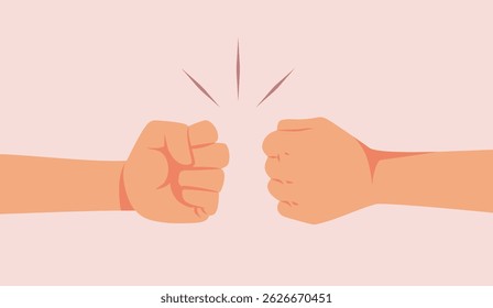 
Fist Bump Friendly gesture Vector Illustration Design. People making a gesture of friendship and collaboration in solidarity 
