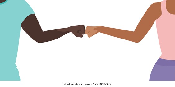 Fist bump greeting concept vector