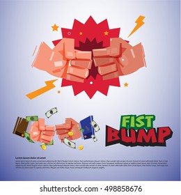 fist bump. hand sign for success or partnership - vector illustration