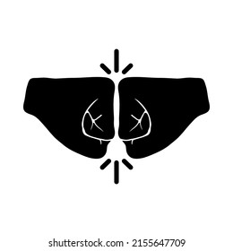 Fist Bump Icon. Black Stencil Design. Vector Illustration.