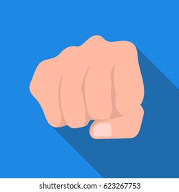 Fist bump icon in flat style isolated on white background. Hand gestures symbol stock vector illustration.
