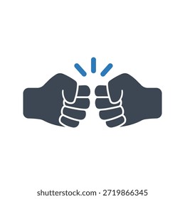 Fist bump icon. power five pound icon
