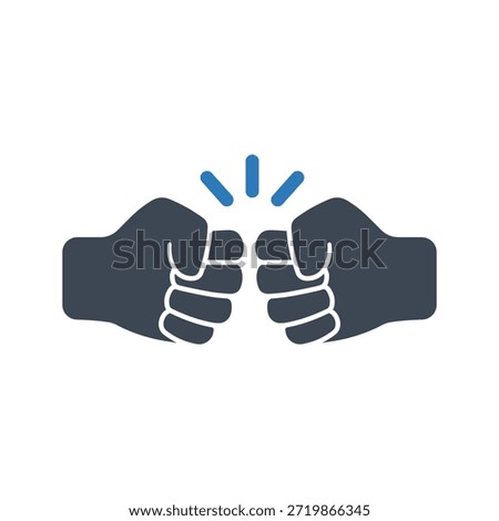 Fist bump icon. power five pound icon