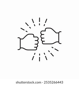 fist bump icon sign vector