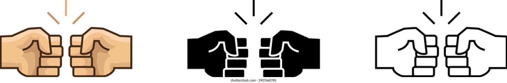 Fist Bump icon - vector