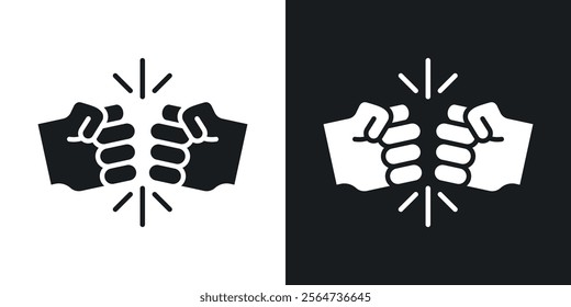 Fist bump icons in flat syle