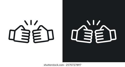 Fist bump icons set vectors on white background.