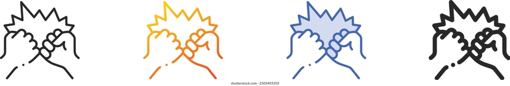 fist bump icon.Thin Linear, Gradient, Blue Stroke and bold Style Design Isolated On White Background