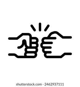 fist bump line icon illustration vector graphic. Simple element illustration vector graphic, suitable for app, websites, and presentations isolated on white background