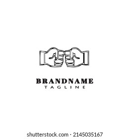 fist bump logo cartoon icon design template black modern isolated vector illustration