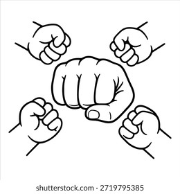 Fist Bump Unity Teamwork Hand Illustration