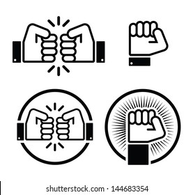 Similar Images, Stock Photos & Vectors of Fist, fist bump vector icons