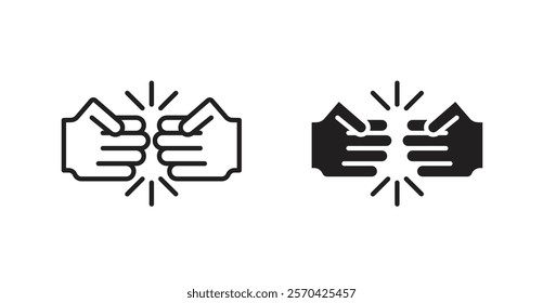 Fist bump vector web icons set