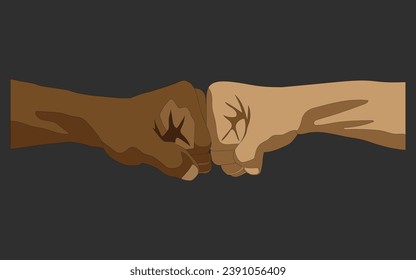 Fist bumping banner hand drawn Clip art black and white hand T Shirt clipart Team work, cooperation, friends concept vector illustration design