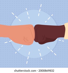 fist bumps gesture illustration design
