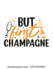 Fist champagne new year saying design