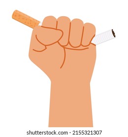 Fist Cigarette butt vector flat sign