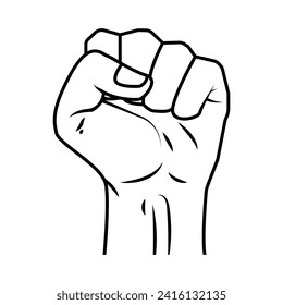 fist, clenched hands, power, strength, vector icon, logo