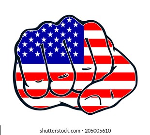 Fist with colors of the country united states of america, usa 