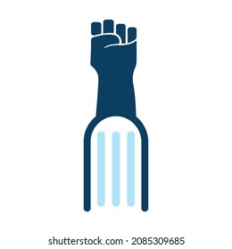 Fist combination with Book Logo Design Template. Revolution book logo concept.