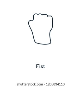 Fist concept line icon. Linear Fist concept outline symbol design. This simple element illustration can be used for web and mobile UI/UX.