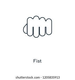 Fist concept line icon. Linear Fist concept outline symbol design. This simple element illustration can be used for web and mobile UI/UX.