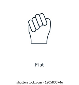 Fist concept line icon. Linear Fist concept outline symbol design. This simple element illustration can be used for web and mobile UI/UX.