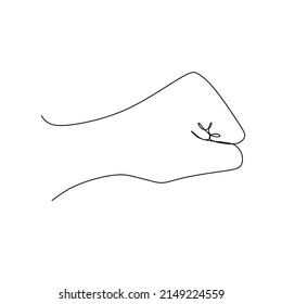 Ilustración vectorial de diseño de trazos de línea continua en primer plano. Signo y símbolo de gestos de mano. Una sola línea de dibujo continua. Doodle de estilo dibujado a mano aislado en ilustración de fondo blanco.