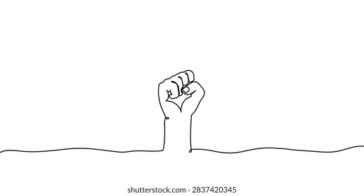 Fist continuous line hand