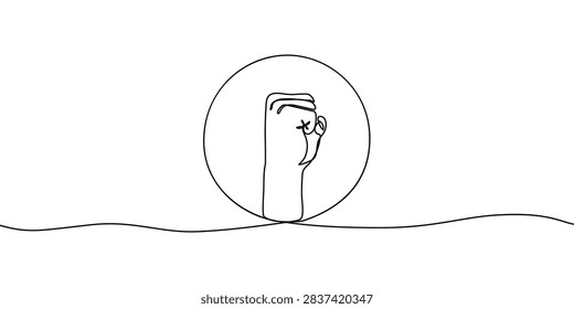 Fist continuous line hand