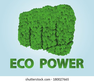 Fist covered with leaves