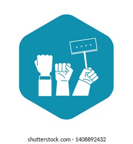 Fist up demonstration icon. Simple illustration of fist up demonstration vector icon for web design isolated on white background