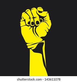 fist design over black background vector illustration