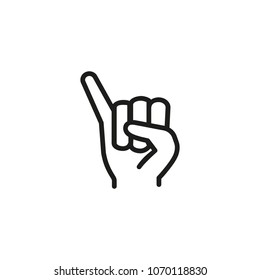 Fist with elongated little finger line icon. Hand, pinky, sign. Gesturing concept. Can be used for topics like communication, promise, cooperation